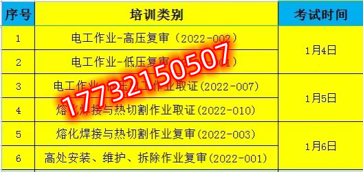 2023年低壓電工證考試時間安排